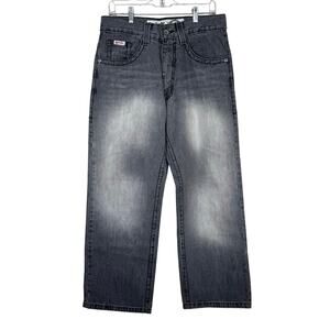 Avirex Vintage Y2K Baggy Gray Wide Leg Faded Denim Jeans 32/30 NWOT